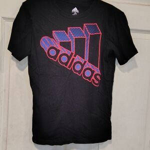 Adidas Boys Black Graphic Tshirt Size M